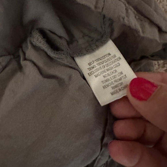 Johnny Was Womens Embroidered Floral Tunic Blouse Puff Long Sleeve Cotton Gray M - Picture 10 of 13